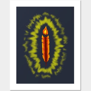 Glowing Firebird Feather Posters and Art